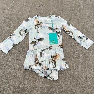 Posh Peanut long sleeved skirted bodysuit